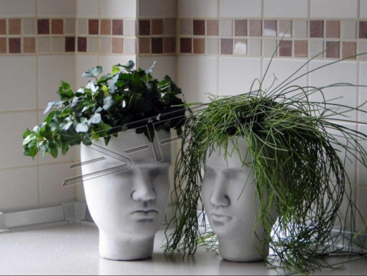 Design Blummendëppen Top Planzenkëschte Behälter Figur Dëppen Deko Gesicht Skulptur