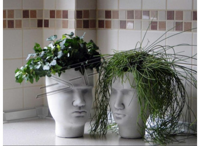 Design Blummendëppen Top Planzenkëschte Behälter Figur Dëppen Deko Gesicht Skulptur