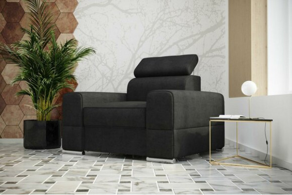 Design Luxus Stull Fotell Sofa 1 Plaz Télé Lounge Chaise Sofa Lieder Stoff