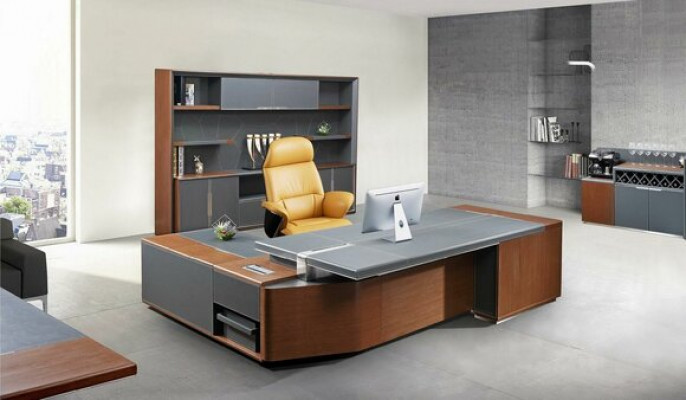 Design Luxus Miwwelen 2-deeleger Büro Set Schreifdësch Schaf Ariichtung Chef