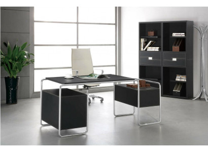 Design Luxus Miwwel 3-Deeler, Büroset Schreifdësch an 2x Akteschaf