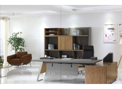 Designer Büro Aarbechtszëmmer Set Sessell Dësch Komplett Set Miwwelen 2 Stéck