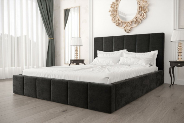 Doppelbett Luxus Samett Stoff Bett schlofzëmmer Design 160x200cm