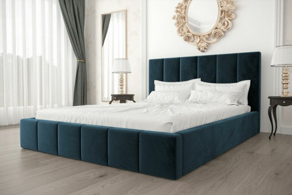 Doppelbett Luxus Samett Stoff Bett schlofzëmmer Design 160x200cm