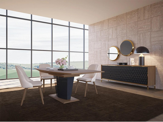 Iessgrupp Modern Iessdësch Iesszëmmer 6x Still Holz Miwwelen Luxus