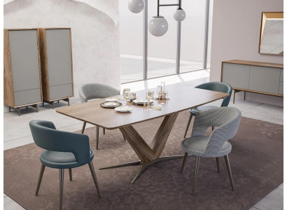 Iesszëmmer Set 9-deelzeg Iessdësch Komplett Still 4x Holz Säitebrett Nei Holzschaf