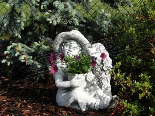 Figur Dekoratioun Blummepott Blummendëppen Planzpott Dekor Figur Gaart