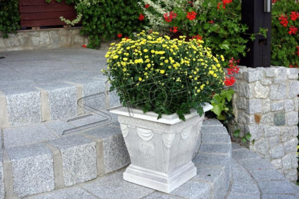 Figur Wäiss Blumenkëbel Planz Këbel Figur Dekoratioun Blummendëppen Gaart