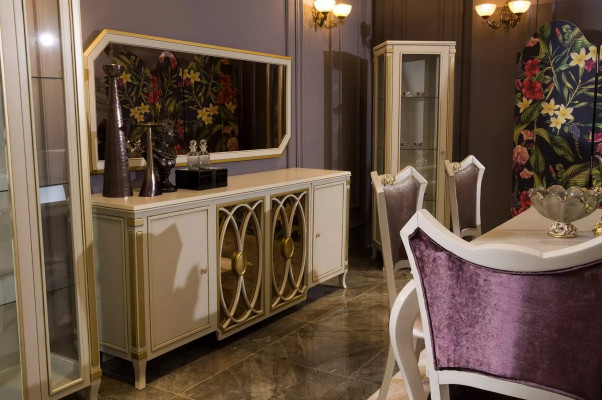 Klassesch Set Vitrin rtv Sideboard Luxus Vitrin Schief Set 2 Deel.