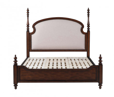 Klassesch Schlofzëmmer Bett Braun Textil Better Polster Duebel 180x200cm Nei