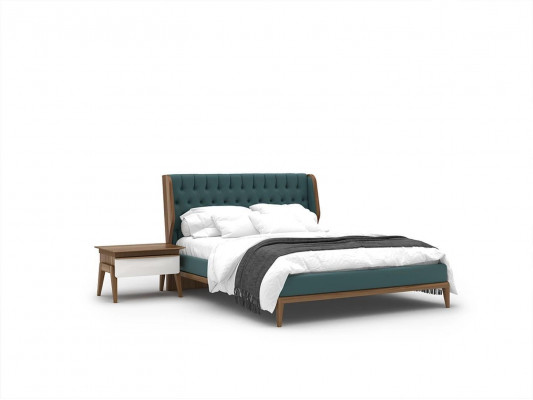 Komplett Schlofkummer Bett 2x Nuetsdëscher Modern Kleederschaf Bänk Nei