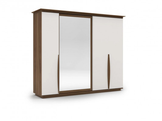 Komplett Schlofkummer Bett 2x Nuetsdëscher Modern Kleederschaf Bänk Nei