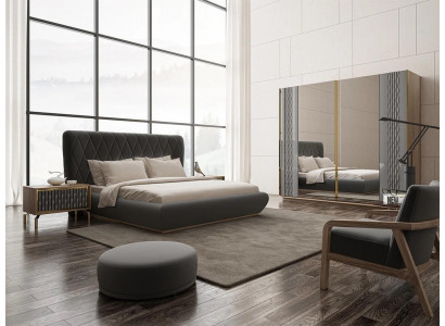 Komplett Set Duebel Bett Luxus 2x Nuetsdëscher Design Schaf Kleederschaf