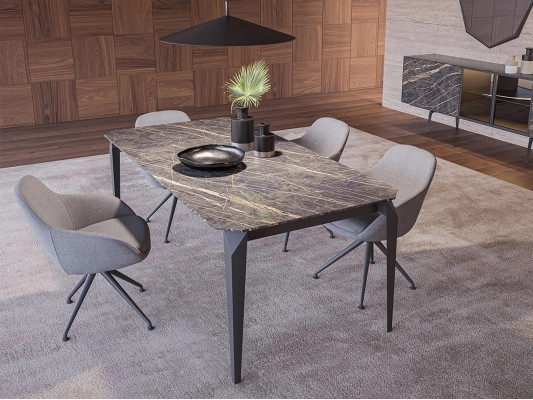 Luxus Iesssall Komplett Iessdësch 4x Stullen Ariichtung Säitenschaf mat Spigel