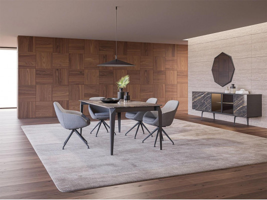 Luxus Iesssall Komplett Iessdësch 4x Stullen Ariichtung Säitenschaf mat Spigel