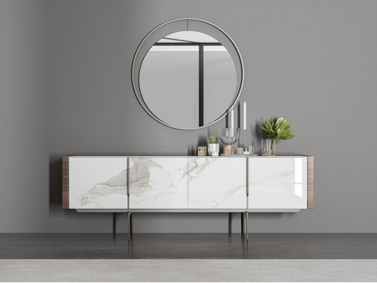 Luxus Iesszëmmer Modern Säitbord mat Spigel Design Ariichtung Nei