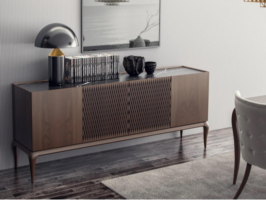 Luxus Iesszëmmer Set 6-teilereg Nei Iessdësch 4x Still Ariichtung Sideboard