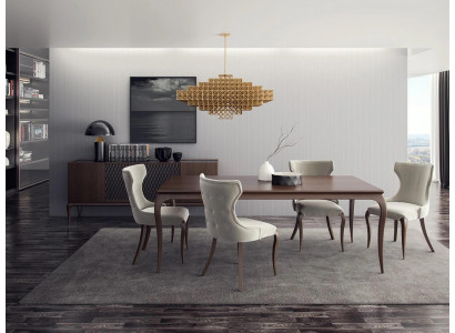 Luxus Iesszëmmer Set 6-teilereg Nei Iessdësch 4x Still Ariichtung Sideboard