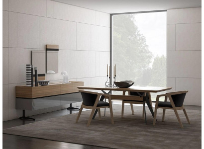 Luxus Iesszëmmer Set 8-tlg Iessdësch Komplett Still Sideboard mat 2x Spigel Nei