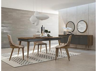Luxus Iesszëmmer Set Iessdësch 4x Still Luxus Kredenz mat 2x Spigel Nei Set