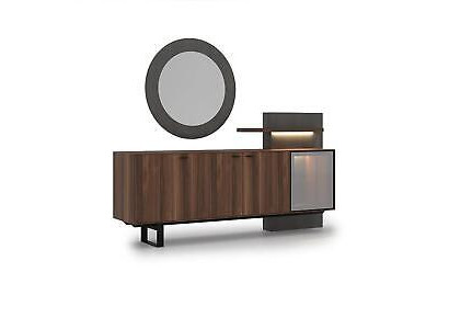 Luxus Komplett Set Iesszëmmer Sideboard mat Spigel Design Modern Ariichtung