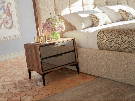 Luxus Miwwelen Schlofkummer Modern Set 5 Stéck Duebelbett 2x Nuetsdëscher Nei