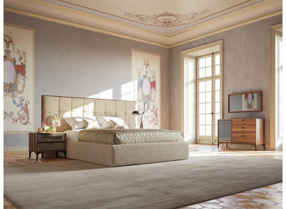 Luxus Miwwelen Schlofkummer Modern Set 5 Stéck Duebelbett 2x Nuetsdëscher Nei