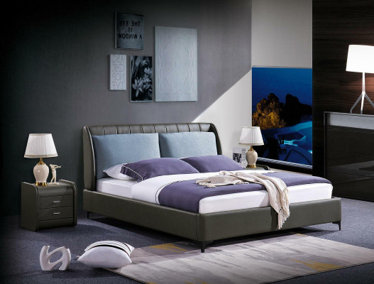 Luxus Schlofkummer Miwwelen 3tlg. Komplett Set Bett 2x Nuetsdësch Modernen Design.