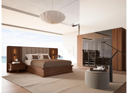 Luxus Set Schlofzëmmer Komplett Duebel Bett 2x Nuetsdëscher Modern Nei