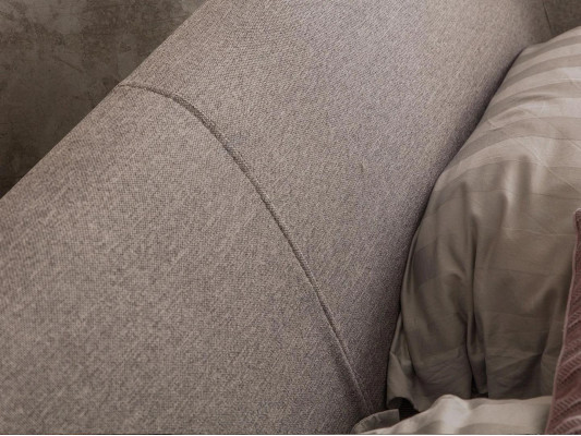 Modern beige duebelt Bett Schlofzëmmer Set 2x Nuetsdëscher Luxus Nei Miwwelen