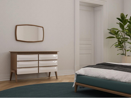 Modern Design Kommoud mat Spigel Schlofkummer Luxus Schaf Nei Miwwelen