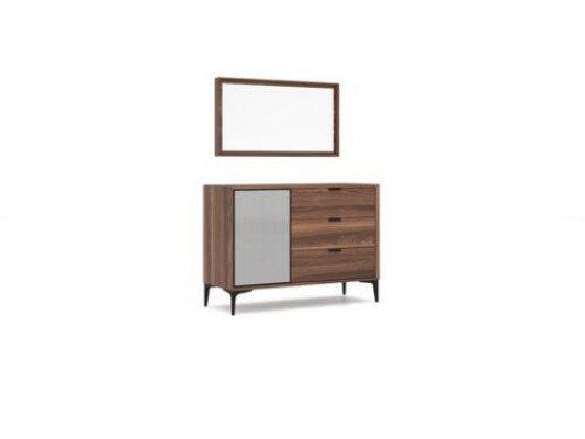 Modernen Designmiwwelen Schlofkummer Braun Kommode mat Spigel Luxus