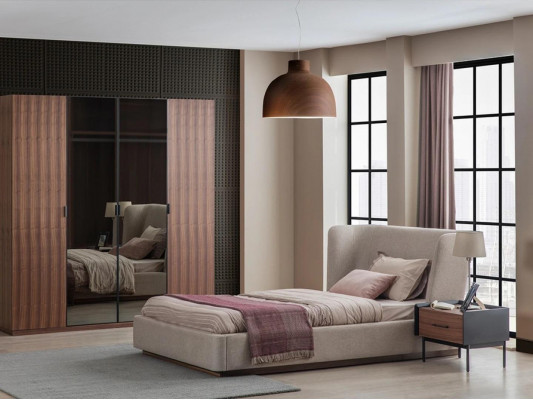 Modernen Schafschaf Schlofzëmmer Design Holzschaf Luxus Schaf mat Glasdieren