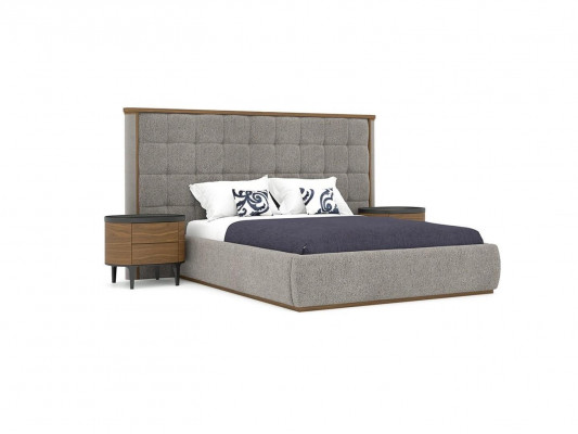 Schlofkummer Luxus Set 4tlg Bett 2x Nuetsdëscher Design Bänk Modern Miwwelen