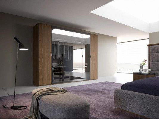 Schlofkummer Luxus Set 4tlg Bett 2x Nuetsdëscher Design Bänk Modern Miwwelen