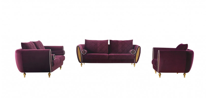 Sofa 3-Sëtzer Sofas Canapé Polster Garnitur Metall Design Modern Couchen