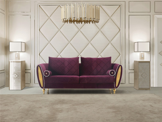 Sofa Couch Polster 2 Sëtz Sofas Couches Sëtz Garnituren Design Club Samt