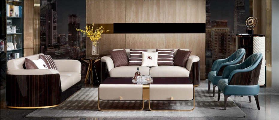 Still Hellblo Lieder Wunnzëmmer Modern Design Luxus Nei Kreativ Miwwelen Holz