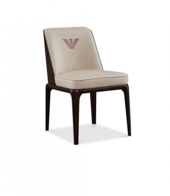 Exquisite beige Iesszëmmer Liederstull mat modernen italienesche Stil