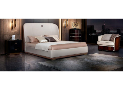 Bett Crème Lieder Holz Schlofzëmmer Liederbett Modern Design Miwwelen Luxus