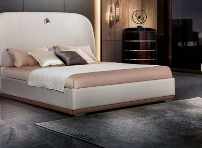 Bett Crème Lieder Holz Schlofzëmmer Liederbett Modern Design Miwwelen Luxus