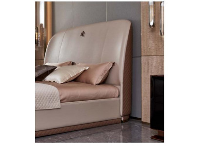 Bett 2× Nuetsdësch Lieder Holz Schlofkummer Liederbett Modern Design Miwwelen