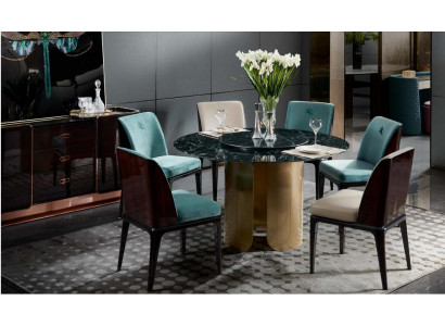 Stull Set Iesszëmmer Hellblo Stull 4x Lehnstull Modern Design Miwwel Luxus Still
