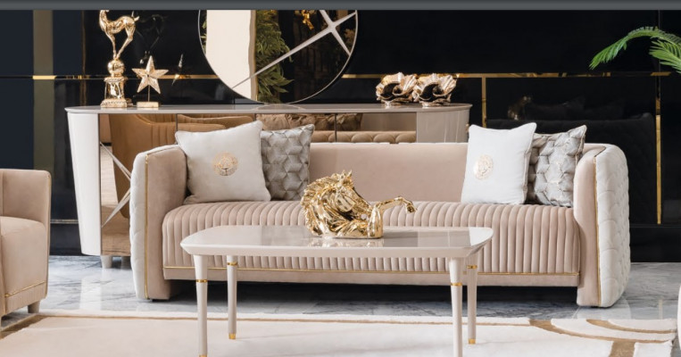 Drei-Sëtz Couch Polster Luxus Sofa Sëtz Sofas Zëmmer Miwwelen 3er Italien Design