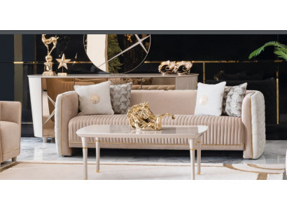 Drei-Sëtz Couch Polster Luxus Sofa Sëtz Sofas Zëmmer Miwwelen 3er Italien Design