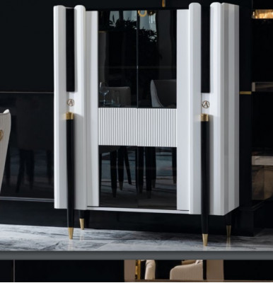 Iesszëmmer Kommode Holzschief Schiefmieren Miwwelen Wunnzëmmer Kommode Glas Schaf Vitrine