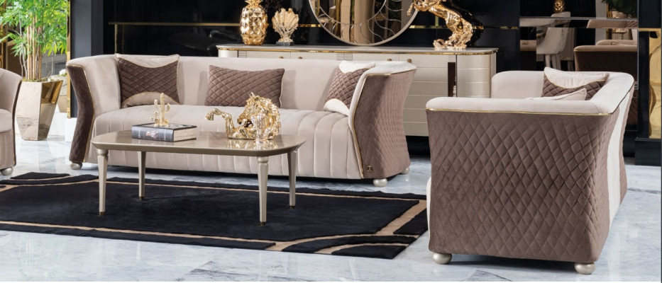 Couchgarnitur Dräisiichter Couchen Sofa Luxus 3+3 Sëtz Sofagarnitur Couch Polster