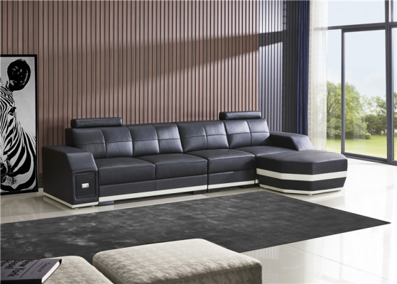 Ledersofa Wunnlandschaft Eck Garnitur Design Modern L-Form Ecksofa