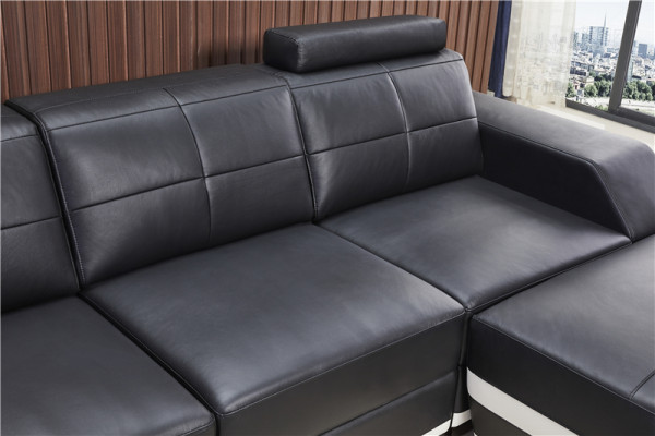 Ledersofa Wunnlandschaft Eck Garnitur Design Modern L-Form Ecksofa