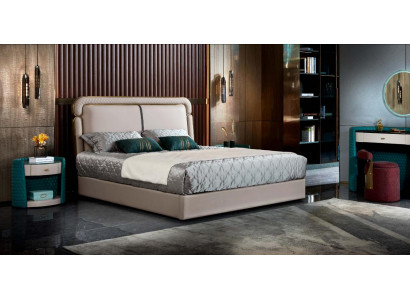 Bett Schlofkummer Beige Duebelbett Liederbett Modernen Design Miwwelen Holz